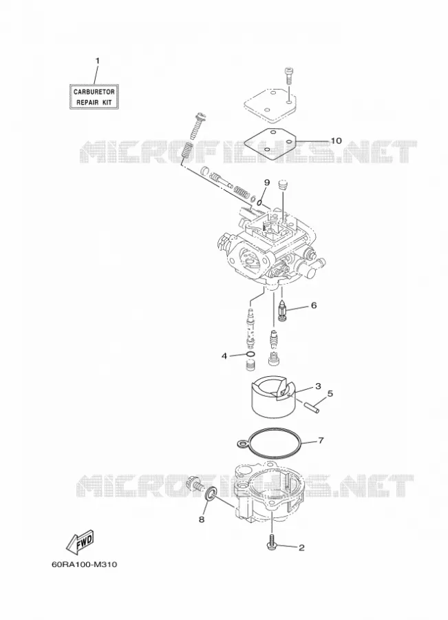 REPARATIESET 2 Yamaha OUTBOARD ENGINES 8hp (5.9kW) 2013 FT8  FT8DEPL