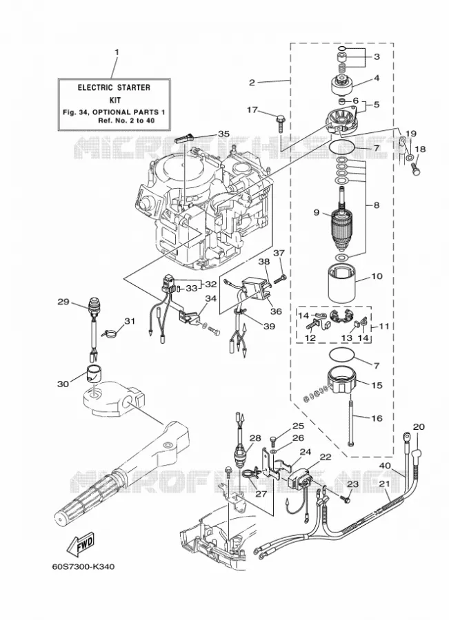 OPTIONELE ONDERDELEN 1 Yamaha OUTBOARD ENGINES 8hp (5.9kW) 2012 FT8  FT8DMHL