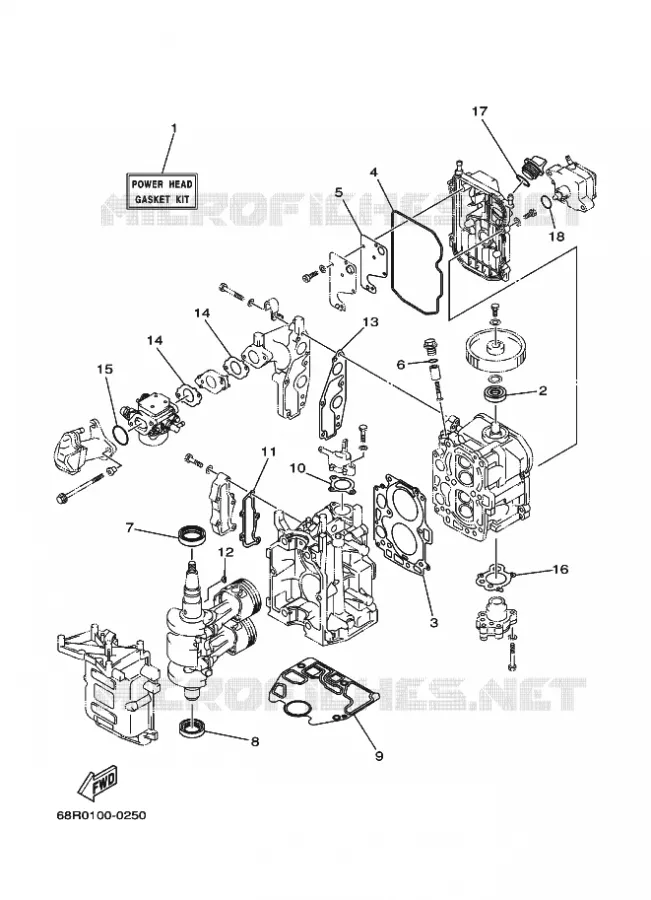 REPARATIESET 1 Yamaha OUTBOARD ENGINES 8hp (5.9kW) 2007 FT8  FT8D