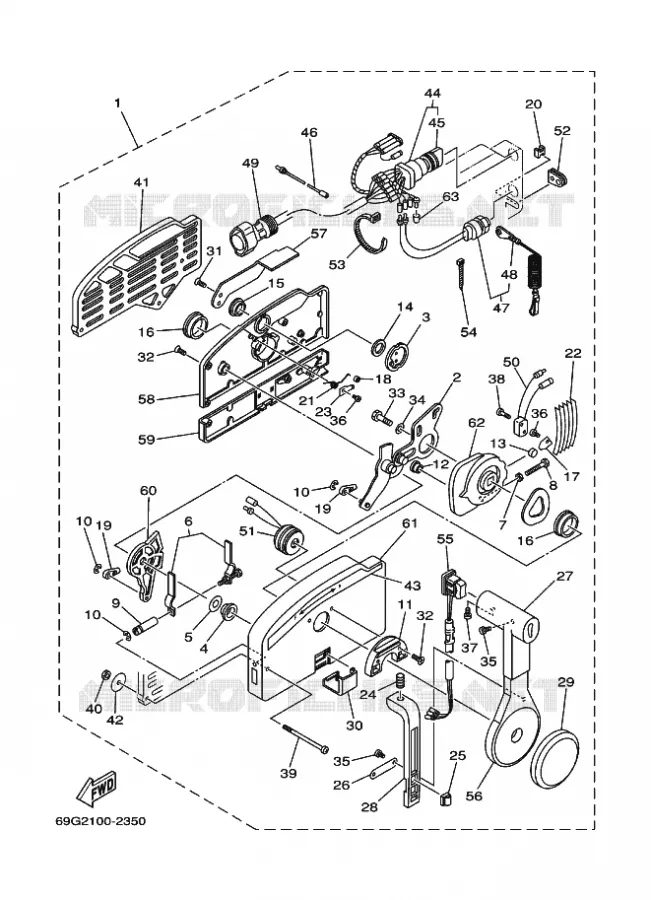 AFSTANDSBEDIENING Yamaha OUTBOARD ENGINES 8hp (5.9kW) 2007 FT8  FT8D