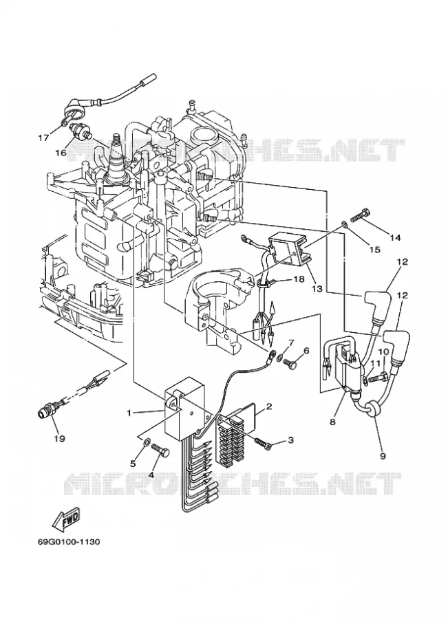 ELECTRISCH 1 Yamaha OUTBOARD ENGINES 8hp (5.9kW) 2004 T8  T8EXRC