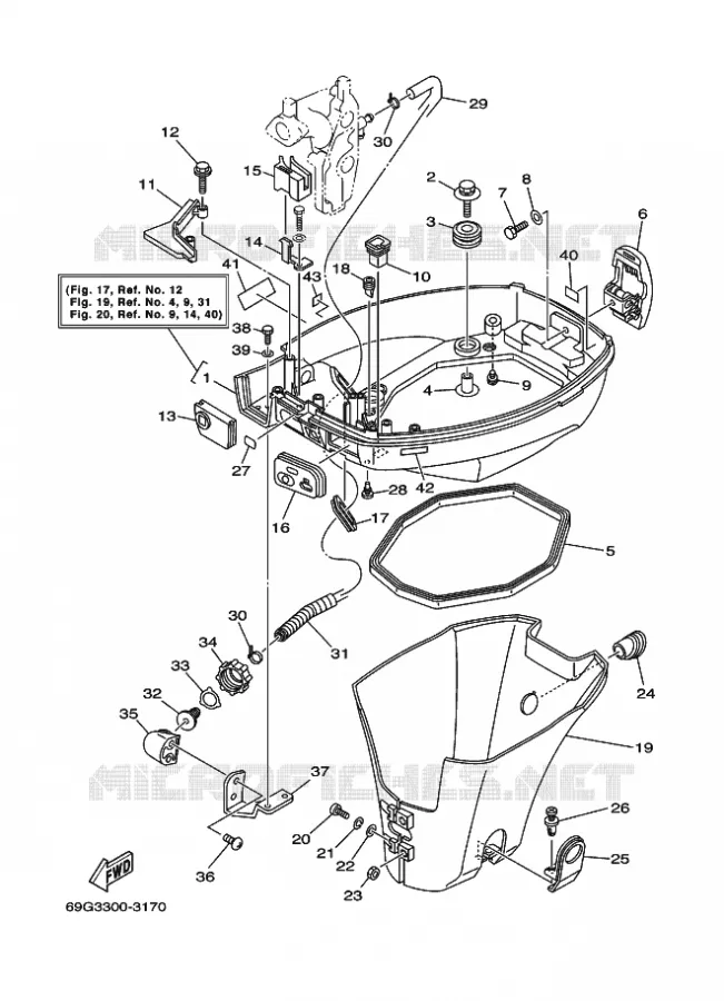 LAGERE ZIJKUIP Yamaha OUTBOARD ENGINES 8hp (5.9kW) 2003 FT8  FT8DEL