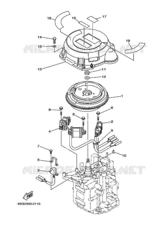 GENERATOR Yamaha OUTBOARD ENGINES 8hp (5.9kW) 2003 FT8  FT8DEHPL