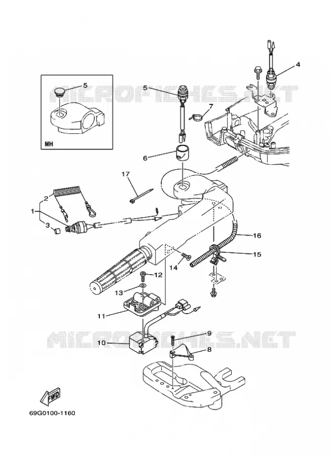 ELEKTRISCHE ONDERDELEN 4 Yamaha OUTBOARD ENGINES 8hp (5.9kW) 2003 FT8  FT8DMHL
