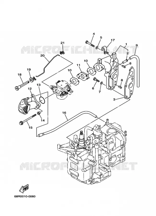 INLAAT Yamaha OUTBOARD ENGINES 8hp (5.9kW) 2001 FT8  FT8D