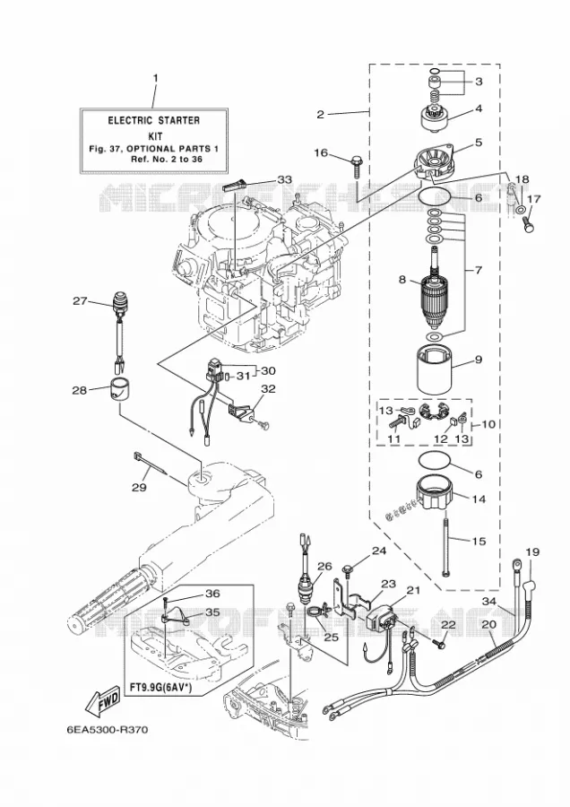 OPTIONELE ONDERDELEN 1 Yamaha OUTBOARD ENGINES 8hp (5.9kW) 2017 FT8  FT8GMHX