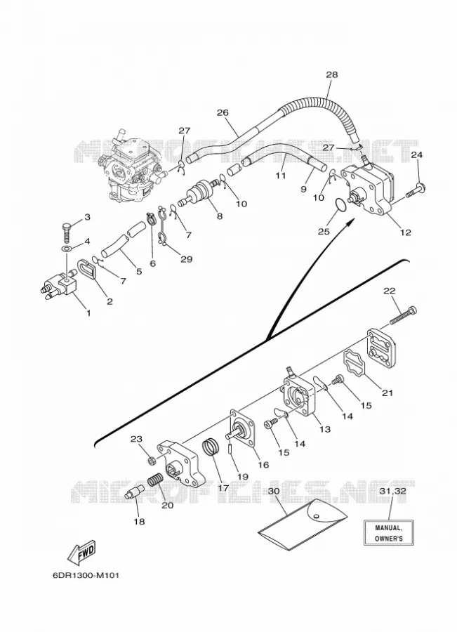 BENZINE TANK Yamaha OUTBOARD ENGINES 8hp (5.9kW) 2015 FT8  FT8GEX