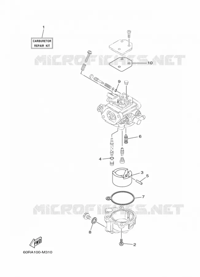 REPARATIESET 2 Yamaha OUTBOARD ENGINES 8hp (5.9kW) 2015 FT8  FT8GEPL