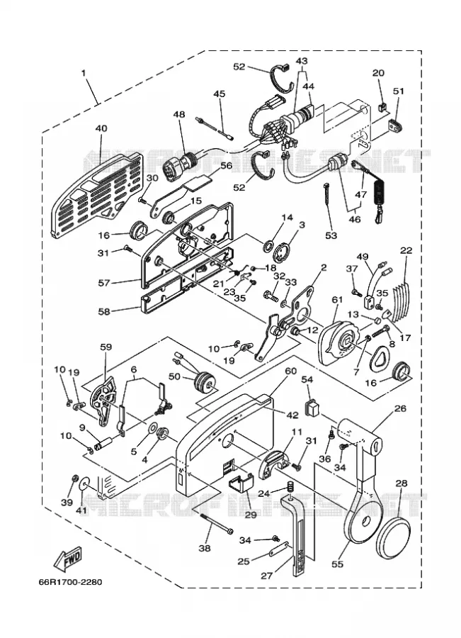 AFSTANDSBEDIENING Yamaha OUTBOARD ENGINES 9.9hp (7.3kW) 2008 FT9.9  FT9.9DEX