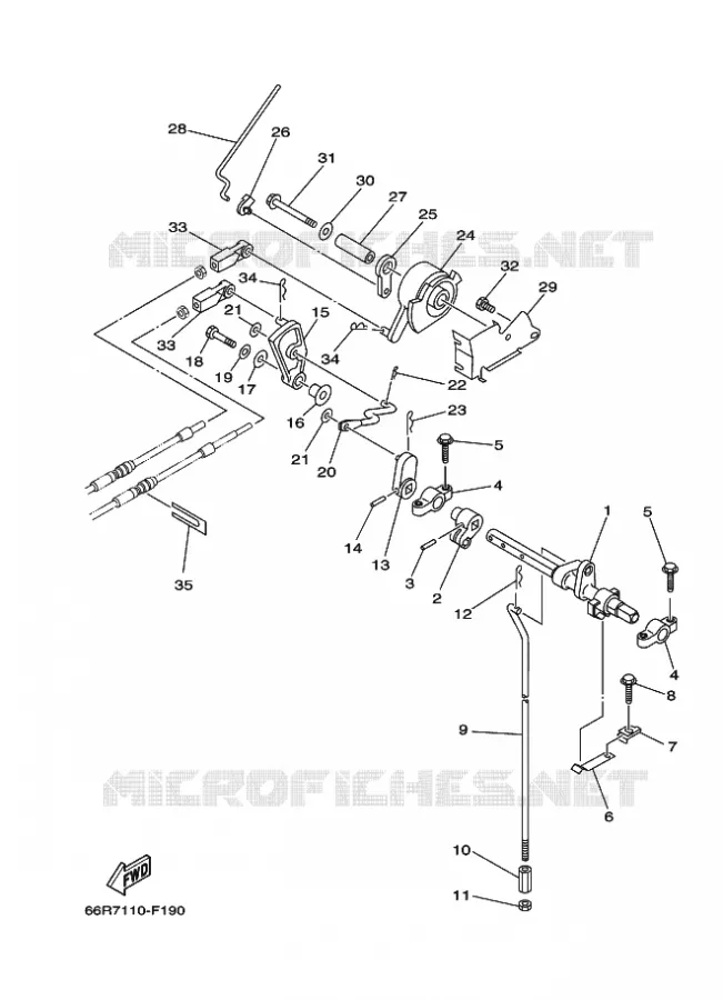 GASBEDIENING Yamaha OUTBOARD ENGINES 9.9hp (7.3kW) 2008 FT9.9  FT9.9DEX