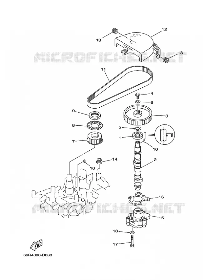 OLIEPOMP Yamaha OUTBOARD ENGINES 9.9hp (7.3kW) 2008 FT9.9  FT9.9DEX