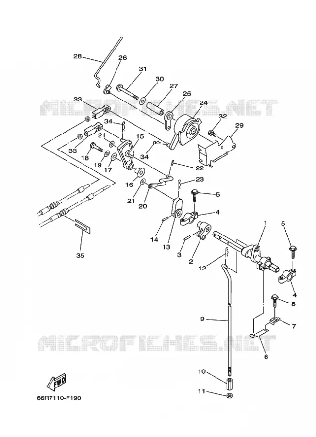 GASBEDIENING Yamaha OUTBOARD ENGINES 9.9hp (7.3kW) 2007 FT9.9  FT9.9D