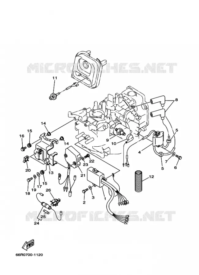 ELECTRISCH 1 Yamaha OUTBOARD ENGINES 9.9hp (7.3kW) 2002 FT9.9  FT9.9D