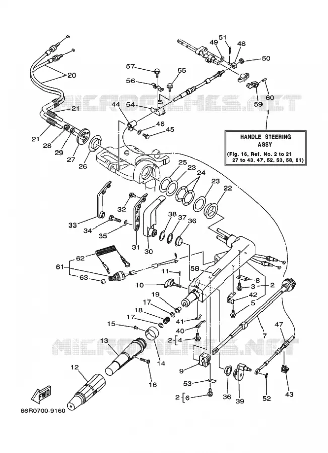 STUUR Yamaha OUTBOARD ENGINES 9.9hp (7.3kW) 2001 FT9.9  FT9.9D