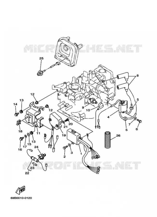 ELECTRISCH 1 Yamaha OUTBOARD ENGINES 9.9hp (7.3kW) 2000 FT9.9  FT9.9D