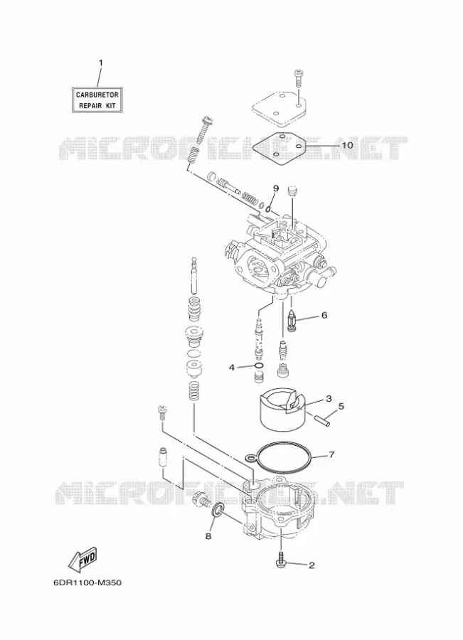 REPARATIESET 2 Yamaha OUTBOARD ENGINES 9.9hp (7.3kW) 2018 FT9.9  FT9.9LMHX