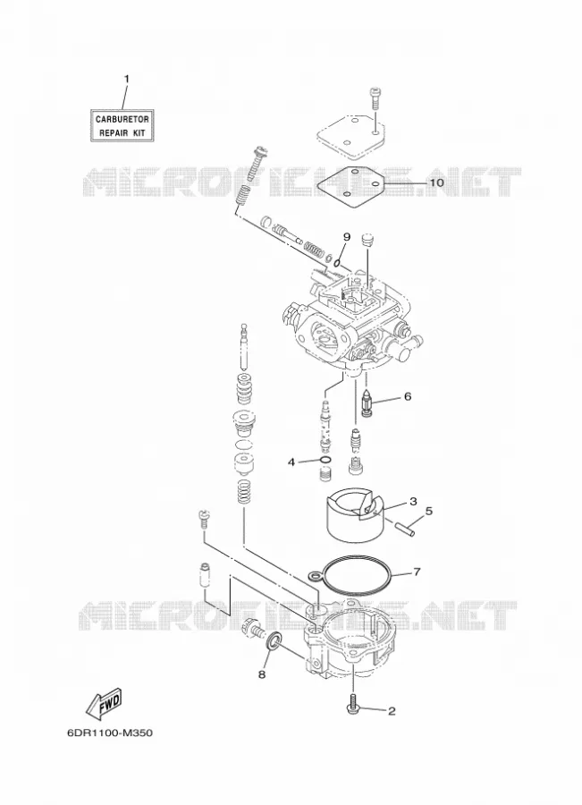 REPARATIESET 2 Yamaha OUTBOARD ENGINES 9.9hp (7.3kW) 2014 FT9.9  FT9.9LEL