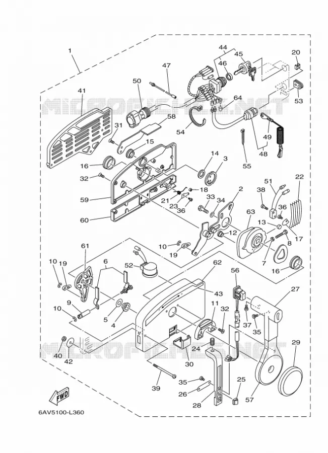 AFSTANDSBEDIENING Yamaha OUTBOARD ENGINES 9.9hp (7.3kW) 2013 FT9.9  FT9.9LEL