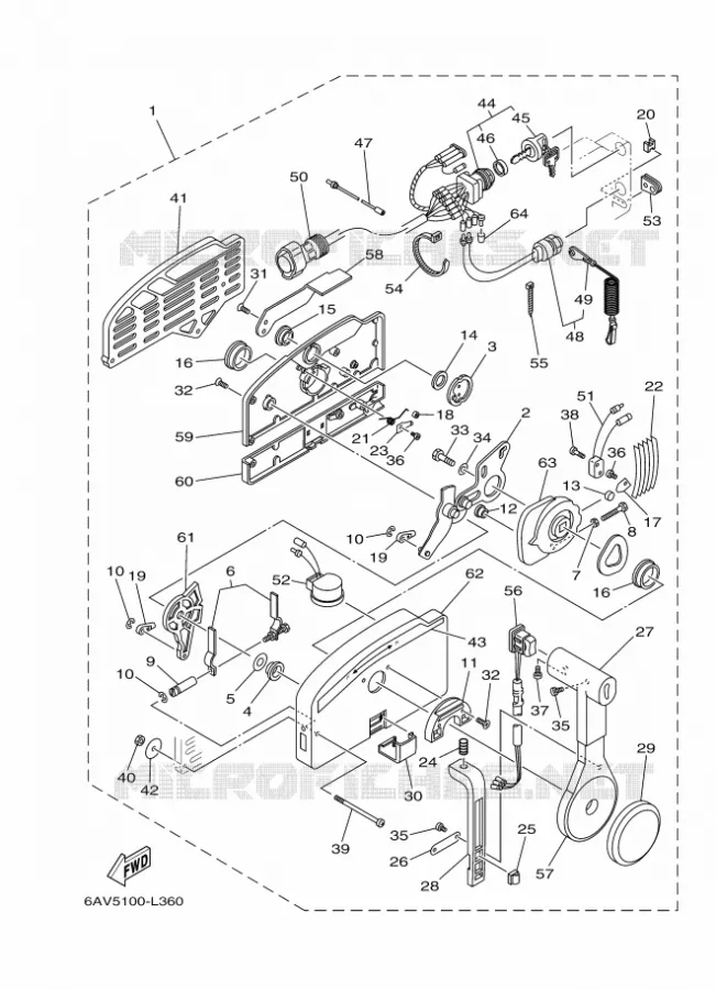 AFSTANDSBEDIENING Yamaha OUTBOARD ENGINES 9.9hp (7.3kW) 2013 FT9.9  FT9.9LEPL