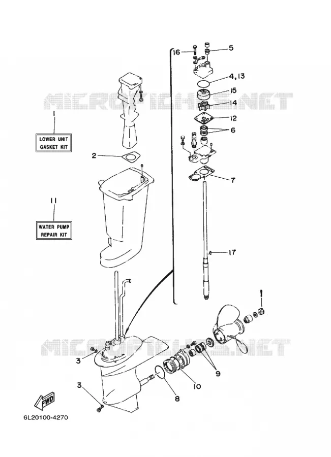 REPARATIESET 2 Yamaha OUTBOARD ENGINES 20hp (14.7kW) 2011 20  20DMHS