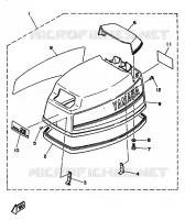 BOVENKAP voor Yamaha 20D 2 Stroke, Electric Start, Oil injection 1992