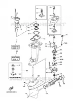 REPARATIESET 2 voor Yamaha 25B Manual Starter, Tilller Handle, Manual Tilt, Pre-Mixing, Shaft 15