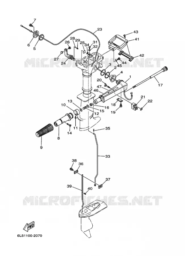 GASBEDIENING Yamaha OUTBOARD ENGINES 3hp (2.2kW) 2002 3  3A