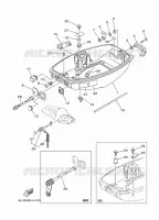 LAGERE ZIJKUIP voor Yamaha 25N Manual Starter, Tiller Handle, Manual Tilt, Pre-Mixing, Shaft 15