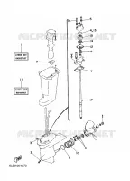 REPARATIESET 2 voor Yamaha 25N Manual Starter, Tiller Handle, Manual Tilt, Pre-Mixing, Shaft 15