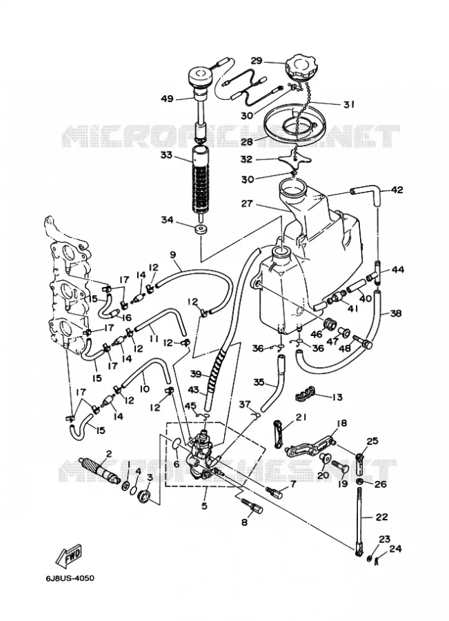 OLIEPOMP Yamaha OUTBOARD ENGINES 30hp (22.1kW) 1999 30  30D
