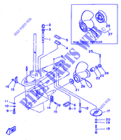 LAGERE DEKSEL EN TRANSMISSIE voor Yamaha 30D 2 Stroke, 3 Cylinder 1998