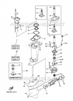 REPARATIESET 2 voor Yamaha E30H Manual Starter, Tiller Handle, Manual Tilt, Pre-Mixing, Shaft 20