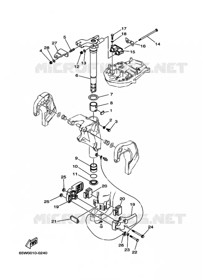 HOUDER 3 Yamaha OUTBOARD ENGINES 20hp (14.7kW) 2004 F20  F20AES