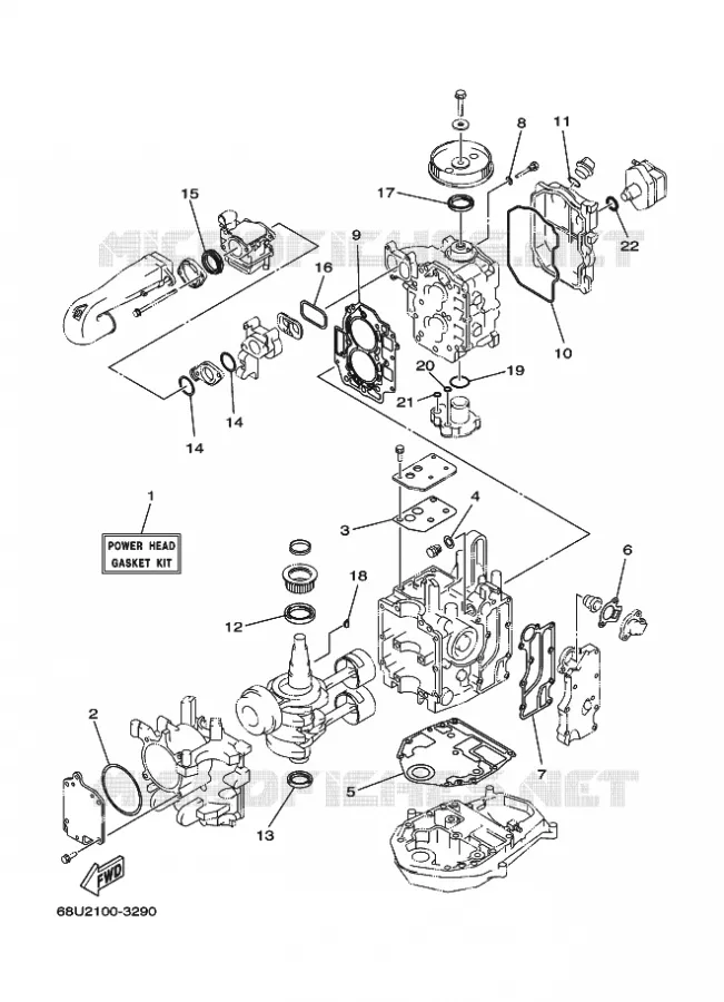 REPARATIESET 1 Yamaha OUTBOARD ENGINES 20hp (14.7kW) 2003 F20  F20AES