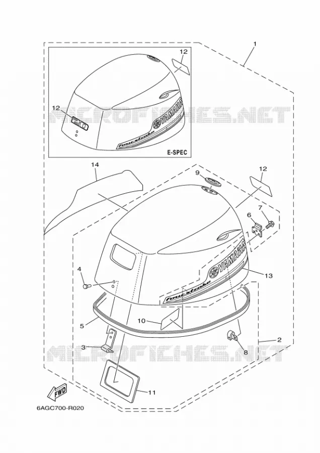 BOVENKAP Yamaha OUTBOARD ENGINES 20hp (14.7kW) 2019 F20  F20BEPS