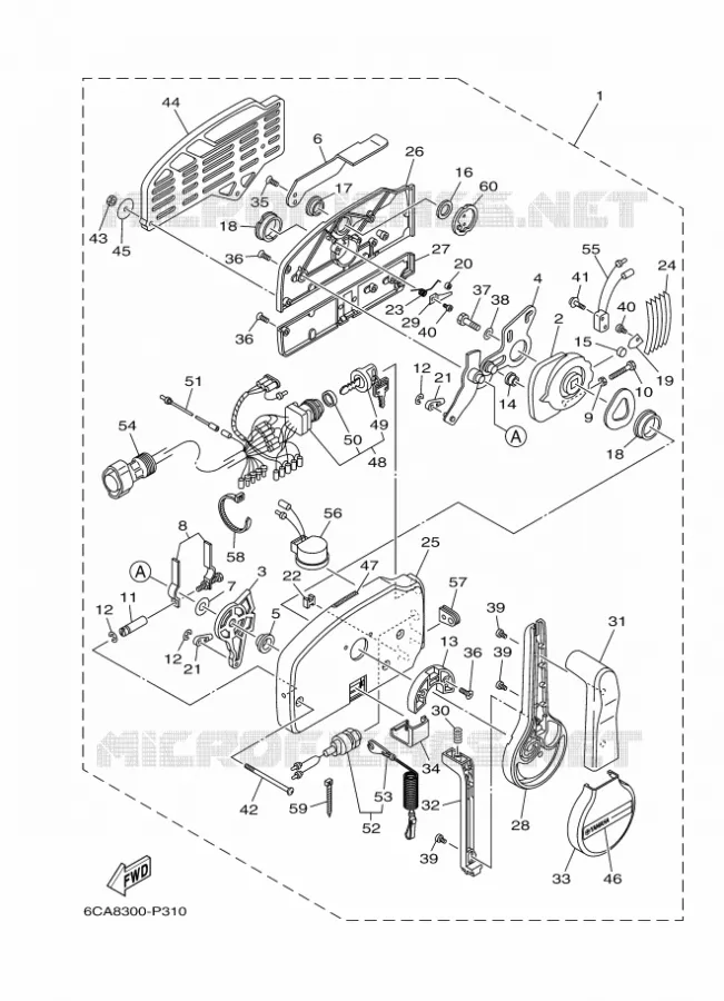 AFSTANDSBEDIENING 1 Yamaha OUTBOARD ENGINES 20hp (14.7kW) 2019 F20  F20BEHL