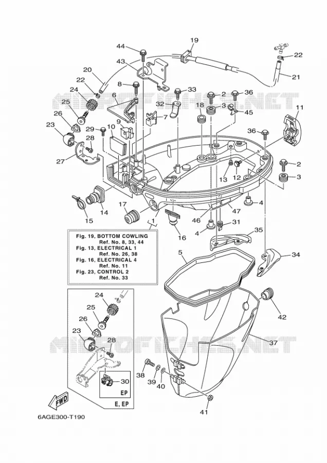 LAGERE ZIJKUIP Yamaha OUTBOARD ENGINES 20hp (14.7kW) 2019 F20  F20LPHA-2019