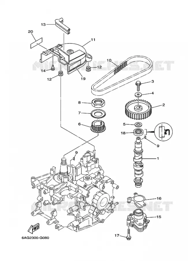 OLIEPOMP Yamaha OUTBOARD ENGINES 20hp (14.7kW) 2016 F20  F20SEA-2016
