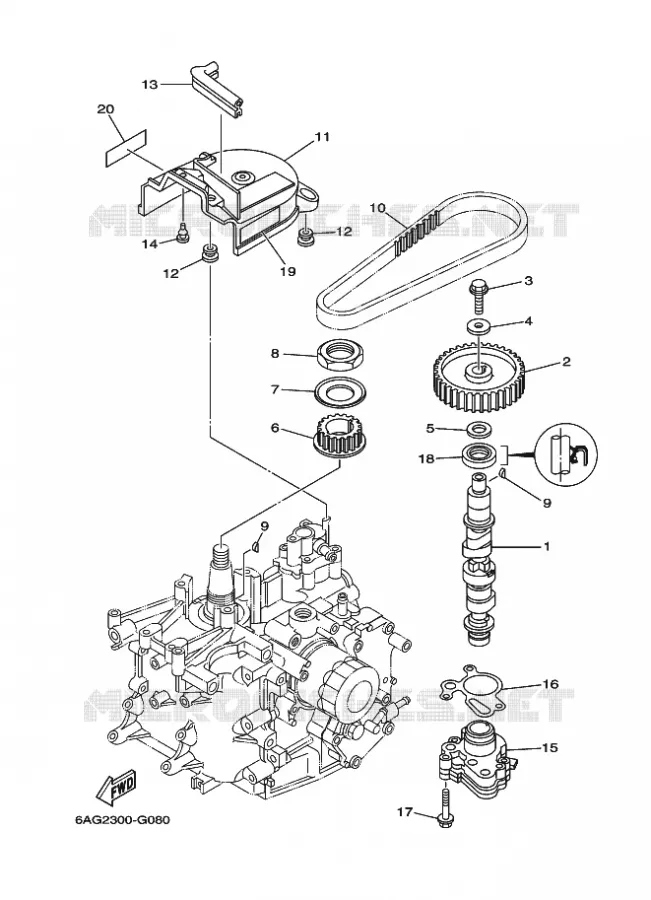 OLIEPOMP Yamaha OUTBOARD ENGINES 20hp (14.7kW) 2013 F20  F20LEHA-2013