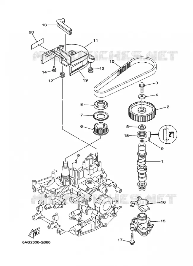 OLIEPOMP Yamaha OUTBOARD ENGINES 20hp (14.7kW) 2013 F20  F20LPHA-2013