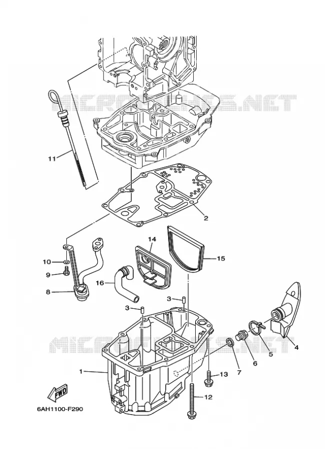 OIL PAN Yamaha OUTBOARD ENGINES 20hp (14.7kW) 2012 F20  F20LEHA