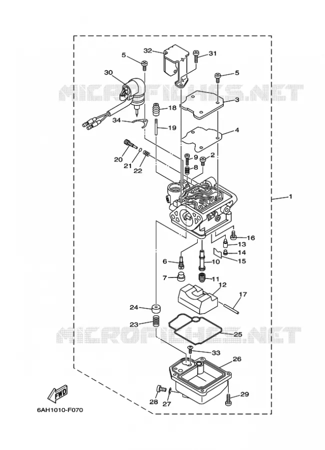 CARBURATEUR Yamaha OUTBOARD ENGINES 20hp (14.7kW) 2009 F20  F20BMHS