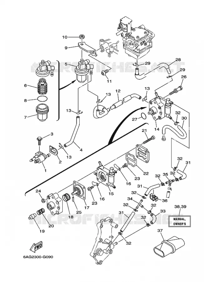 BENZINE TANK Yamaha OUTBOARD ENGINES 20hp (14.7kW) 2009 F20  F20BEPS