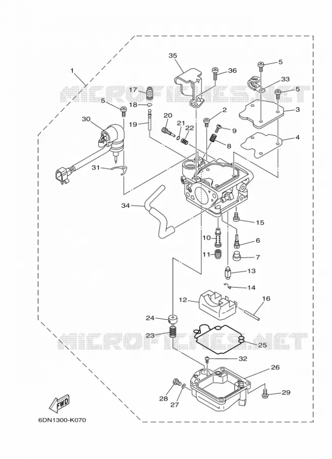 CARBURATEUR  Yamaha OUTBOARD ENGINES 20hp (14.7kW) 2013 F20  F20DETL