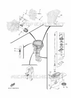 ONDERHOUDSDELEN voor Yamaha F20G Manual Starter, Tiller Handle, Manual Tilt, Shaft 15