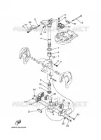HOUDER 3 voor Yamaha F25A Manual Starter, Tiller Handle, Manual Tilt, Shaft 15