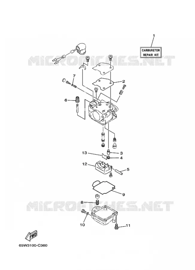 REPARATIESET 2 Yamaha OUTBOARD ENGINES 25hp (18.4kW) 2009 F25  F25AES