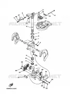 HOUDER 3 voor Yamaha F25A Manual Starter, Tiller Handle, Manual Tilt, Shaft 20