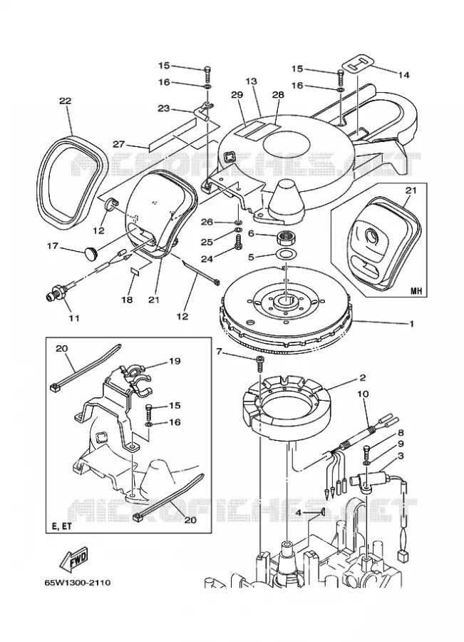 DYNAMO Yamaha OUTBOARD ENGINES 25hp (18.4kW) 2003 F25  F25AMHL