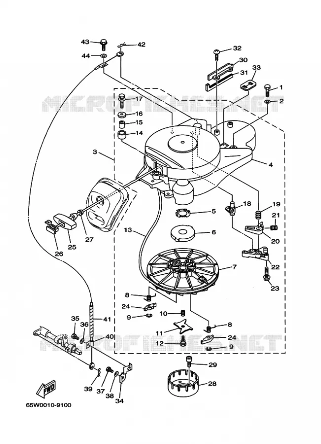 STARTMOTOR Yamaha OUTBOARD ENGINES 25hp (18.4kW) 2001 F25  F25A